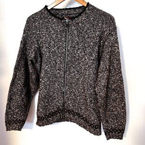 Alps Fine Apparel Vintage Wool Blend full zip Cardigan Sweater  Size Small